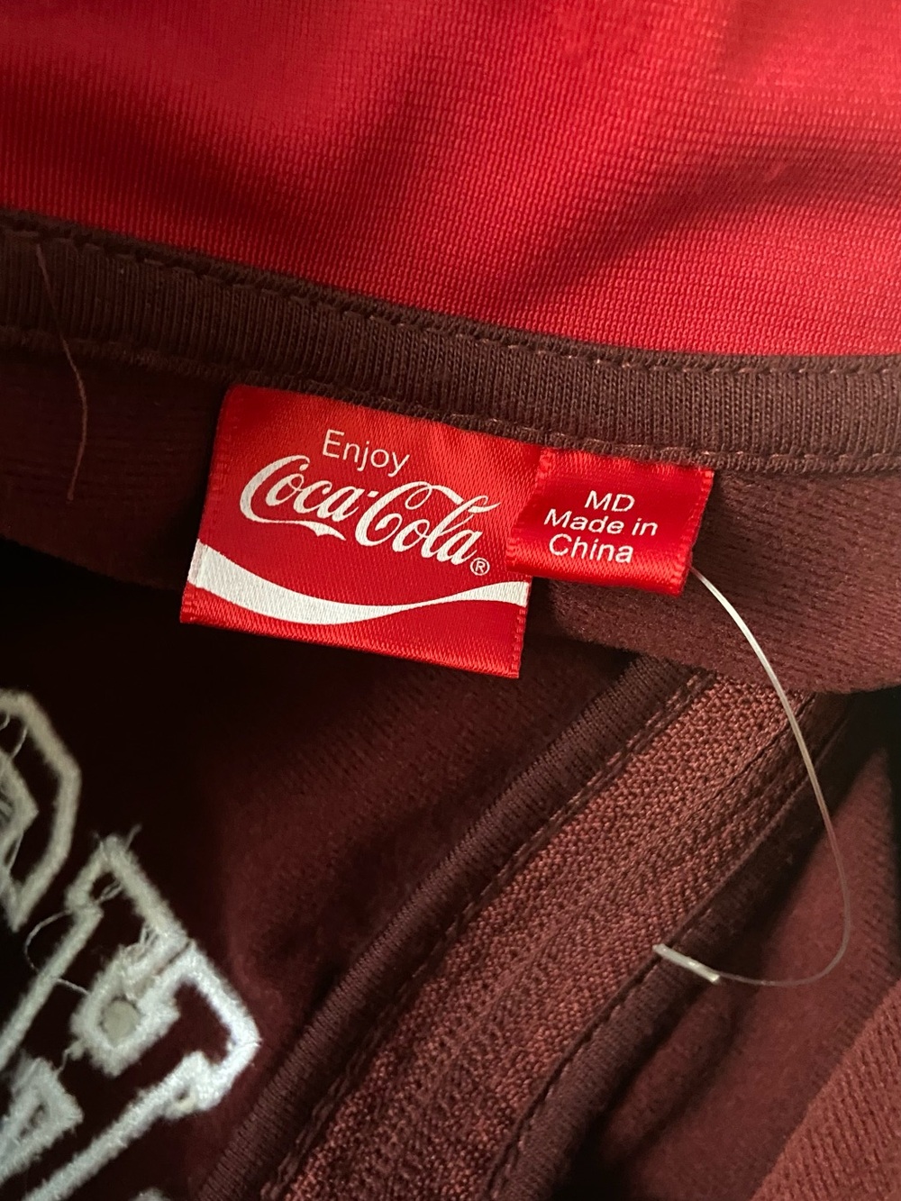 Coca Cola Women's Maroon and Red Track Bomber Jacket - Picture 2 of 2